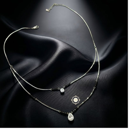 Sparkling Silver Twice Love Mangalsutra