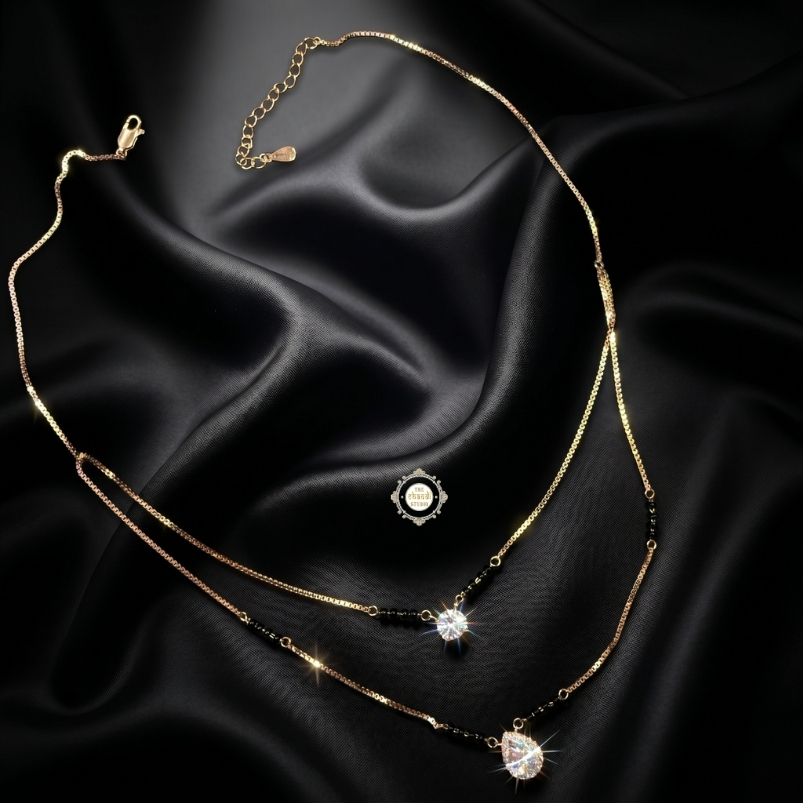 Sparkling Silver Twice Love Mangalsutra
