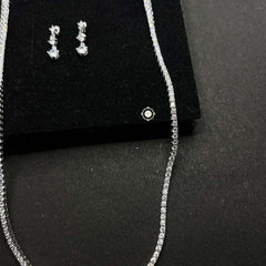 Sterling Silver Sparkling Celeste Tennis Necklace Set