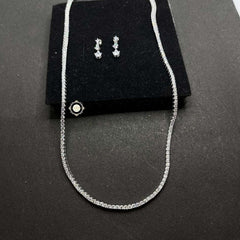 Sterling Silver Sparkling Celeste Tennis Necklace Set