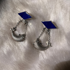 Sterling Silver Dilkash Machali Drop Earring