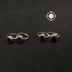 925 Silver Stone Toe Ring