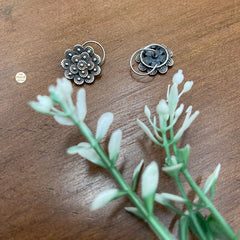 925 Silver Nose Pin Floral (Wired)