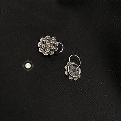 925 Silver Nose Pin Floral (Wired)