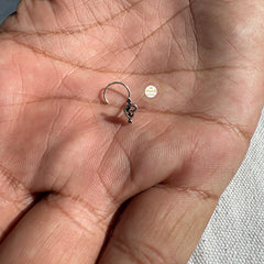 Sparkling Silver Heart Wire Nose Pin