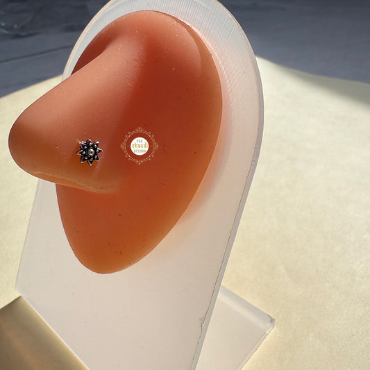 Sparkling Silver Tara Sitara Nose Pin (Wired)