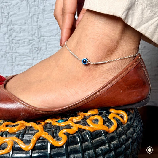 Sterling Silver Evil Eye Anklet