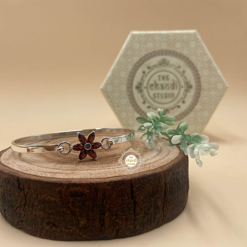 Rustic Romance Opeanable Flower Bracelet Garnet – The Chandi Studio