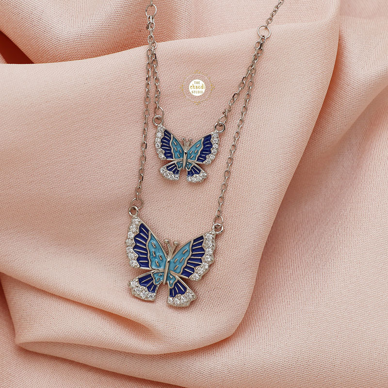 Large Sparkle Butterfly Necklace – The Faint Hearted